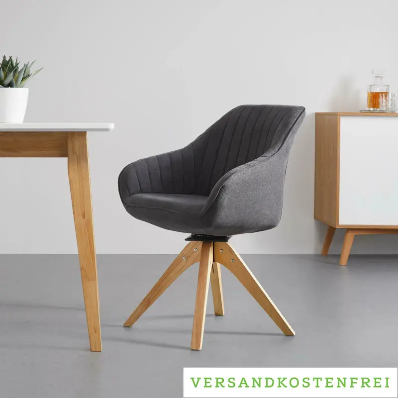 Armlehnstuhl 'Leonie', drehbar, grau