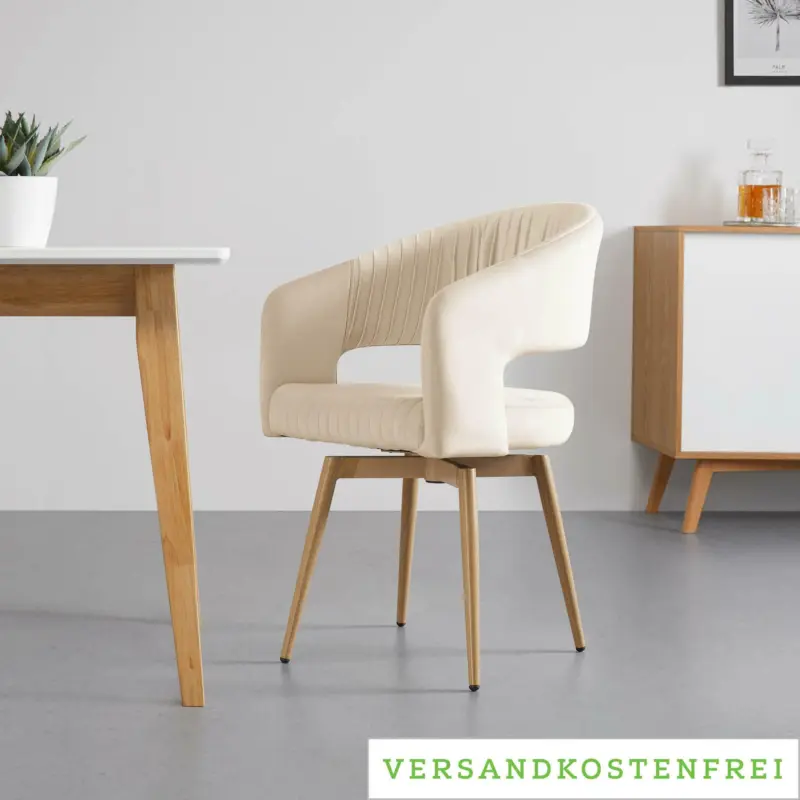 Armlehnstuhl 'Isabella', drehbar, beige