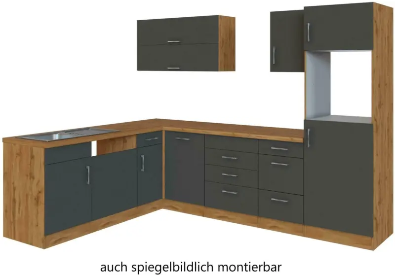 K&uuml;chenleerblock 'Sorrento' , Anthrazit