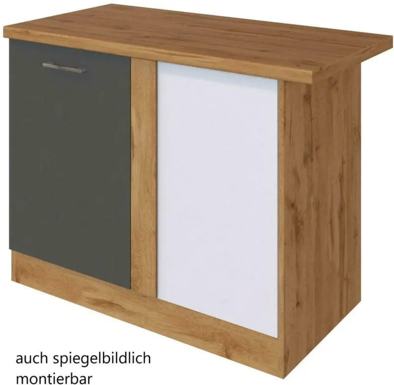 Eckunterschrank , Anthrazit