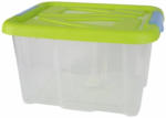ROFU Kinderland Aufbewahrungsbox mit Deckel - 17 L - transparent/grün