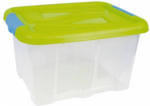 Aufbewahrungsbox mit Deckel - 30 L - transparent/grün