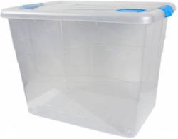 Aufbewahrungsbox mit Deckel - 80 L - transparent