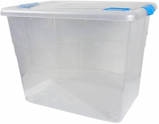 Aufbewahrungsbox mit Deckel - 80 L - transparent