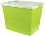 ROFU Kinderland Aufbewahrungsbox mit Deckel - 80 L - transparent/grün