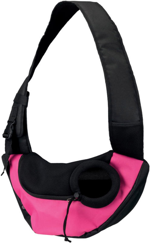 Sac frontal Sling, 50 × 25 × 18 cm, rose/noir