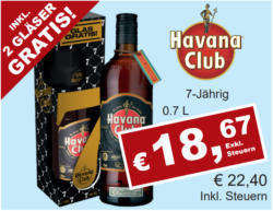 Havana Club 7 Y inkl. 2 Gläser Gratis
