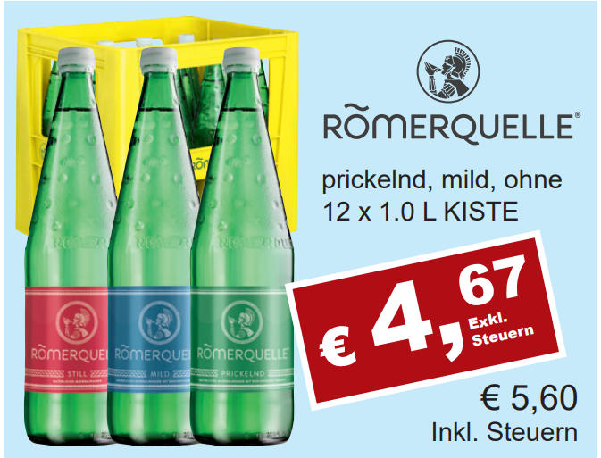 Römerquelle prickelnd, mild, ohne