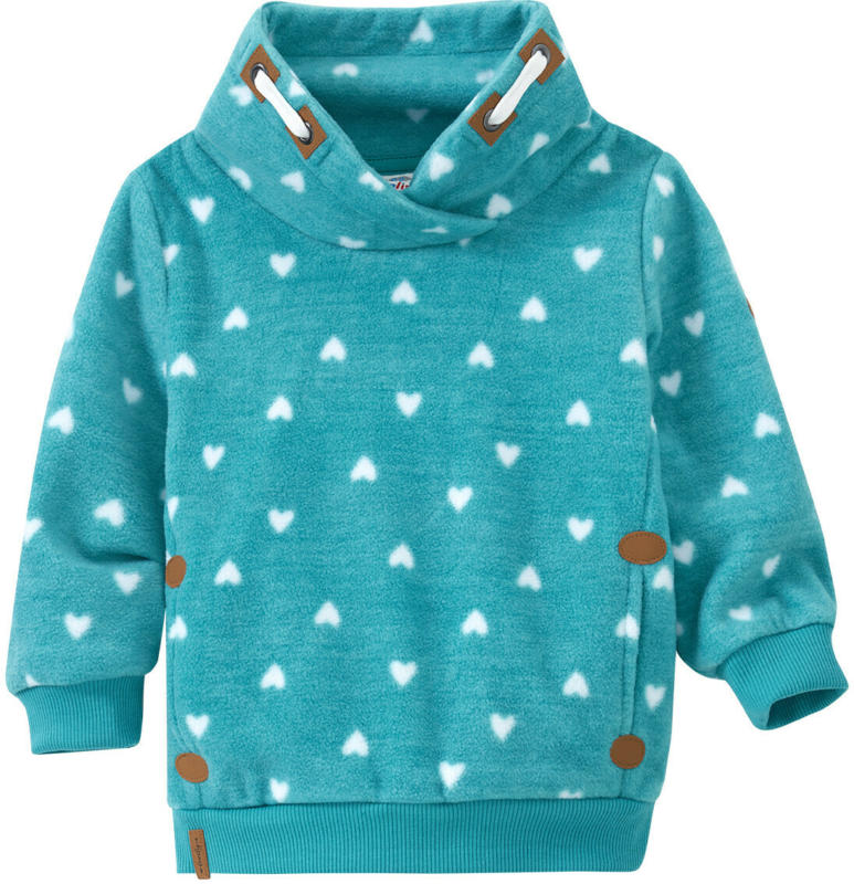 Mädchen Fleeceshirt mit Herzen-Allover