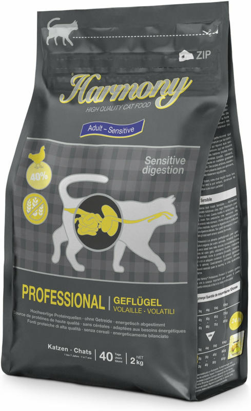 Harmony Cat Professional Adult Sensitive Geflügel Katzenfutter 2kg