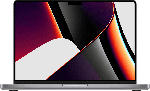 MediaMarkt Apple MacBook Pro 14 Zoll, M1 Chip 8-Core und 14-Core GPU, 16GB RAM, 512GB SSD, Space Grau (MKGP3D/A); Notebook - bis 03.10.2022