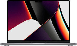 Apple MacBook Pro 14 Zoll, M1 Chip 8-Core und 14-Core GPU, 16GB RAM, 512GB SSD, Space Grau (MKGP3D/A)