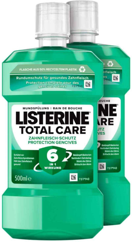 Listerine Bain de bouche Total Care protection contre le tartre 2 x 500 ml -
