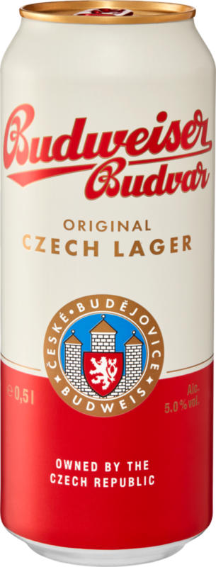 Budweiser Lagerbier Original, Dose, 50 cl