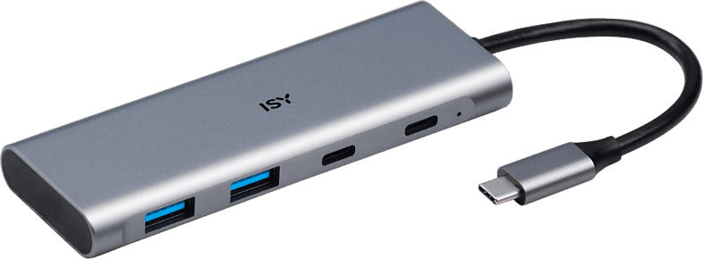 ISY Adapter IHU-5200 USB-C 2-in-1 Hub auf 2x USB 3.1 Typ-A, Typ-C, Silber