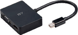 ISY Adapter IAD-1011 Mini Displayport auf HDMI 1.4 und VGA, FHD/60Hz, Schwarz