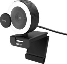 HAMA C-800 Pro - Webcam con luce ad anello (Nero/Bianco)