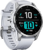 MediaMarkt GARMIN fēnix 7S - GPS-Smartwatch (108-182 mm, silicone, blanc pierre/argent)