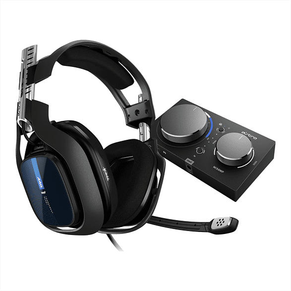 Astro Gaming A40 TR Headset + MixAmp Pro, Schwarz-Blau (PS4, PS5, PC, MAC); Gaming-Headset