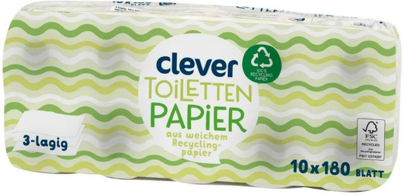 Clever Toilettenpapier 3-lagig