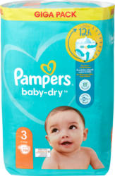 Couches Baby-Dry Pampers, Taille 3, Midi, 6 - 10 kg, 136 pièces