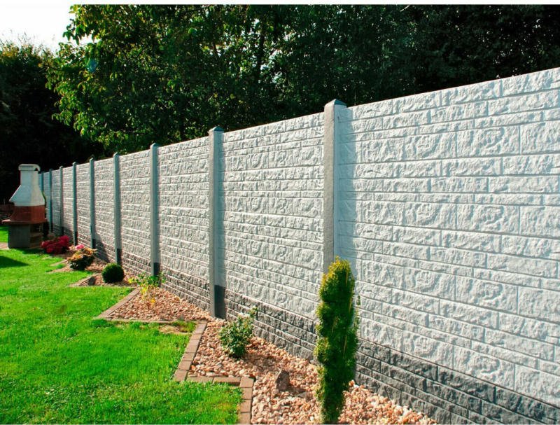 Betonzaun-Platte "Fels" 200 cm x 38,5 cm x 3 cm
