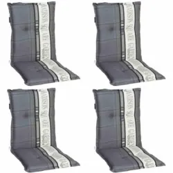 Sesselauflage in Grau Schriftzug