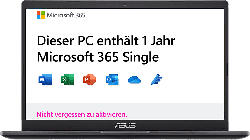 Asus Notebook Vivobook GO14 mit 1 Jahr M365, Intel N4020, 4GB RAM, 128GB eMMC, 14 Zoll FHD, Peacock Blue