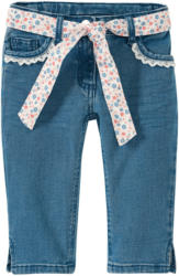 Mädchen Capri-Jeans mit geblümtem Gürtel