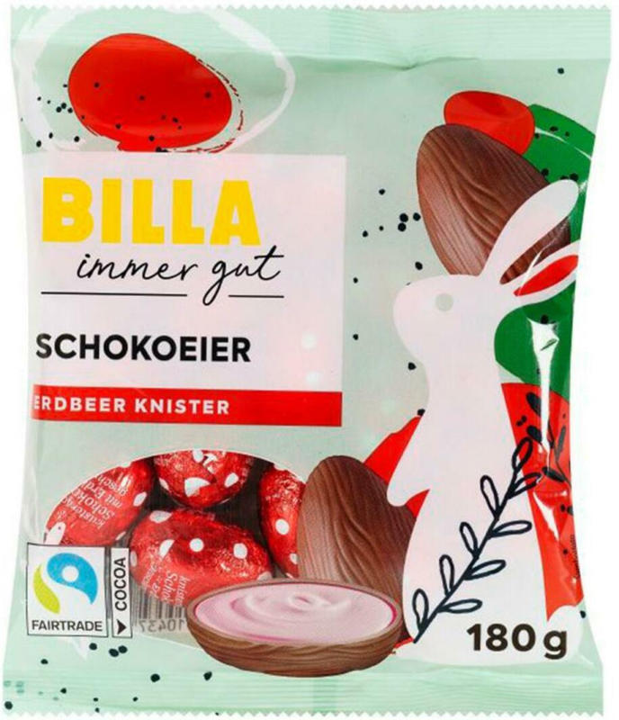 BILLA Schokoeier Erdbeer Knister