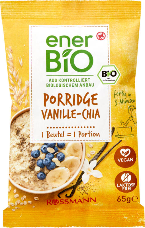 enerBiO Porridge Vanilla Chia , 65 g