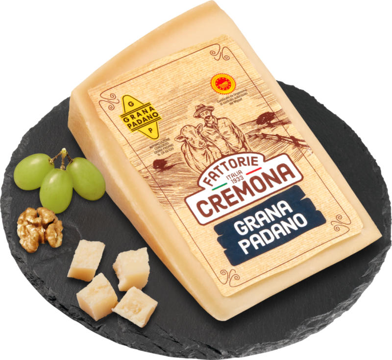 Formaggio a pasta dura Grana Padano DOP Fattorie Cremona, 500 g