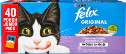Nourriture pour chats Sélection Mixte en gelée Original Felix, assortie: Poulet, Thon, Saumon, Bœuf, 40 x 85 g
