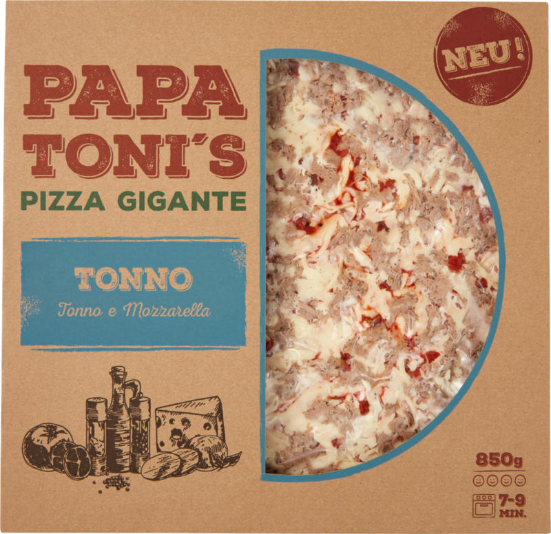 Papa Toni's Pizza Gigante Tonno, 850 g