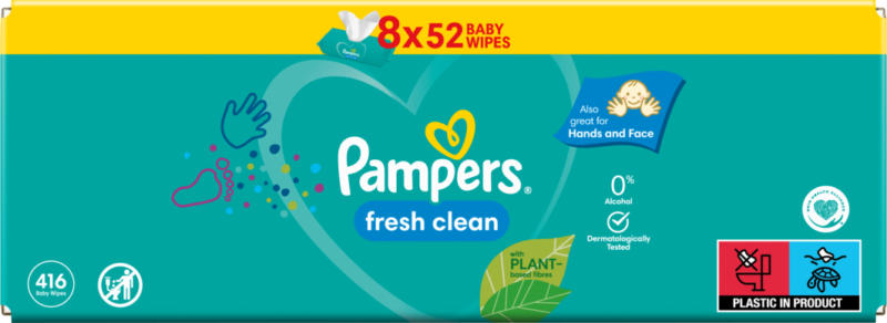 Pampers Feuchttücher Fresh Clean, 416 Tücher