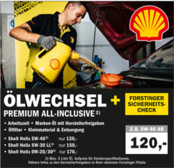 Shell Helix Ölwechsel Premium All-Inclusive 5W40