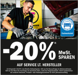 20% MwSt. sparen auf Service lt. Herstellervorgaben