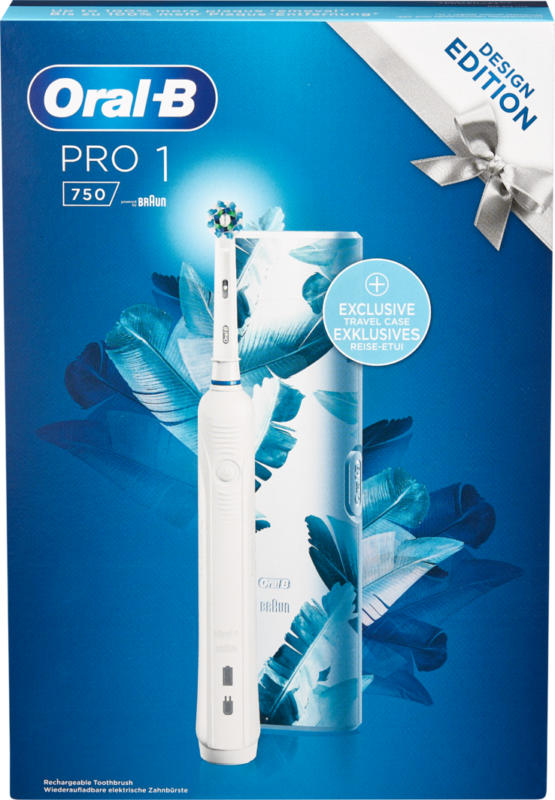 Profital - Oral-B Pro 1 750 Elektrische Zahnbürste, weiss, mit Reiseetui  CHF 39.95 bei Denner