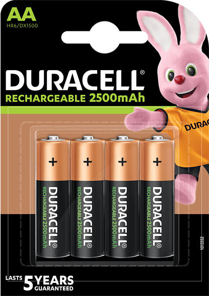 Duracell Recharge Ultra AA Batterien 2500 mAh, 4er Pack; Wiederaufladbare Batterie