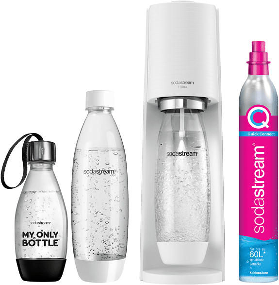 Sodastream Terra Wassersprudler Vorteilspack, 3 Flaschen, weiß