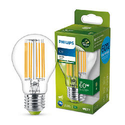 Philips LED Lampe 60W, E27, klar, weiß; Leuchtmittel