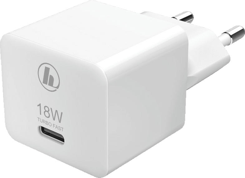 Hama Mini-Ladegerät USB-C, PD / QC, 18W, Weiß