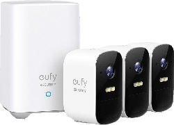 eufy Überwachungskamera eufyCam 2C 3er Set, 1080p HD, IP67 Wetterfest, Nachtsicht, Weiß/Schwarz