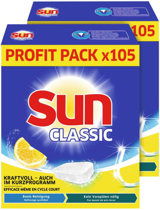 Sun 1in1 Spülmaschinentabs Lemon 2 x 105 Tabs -