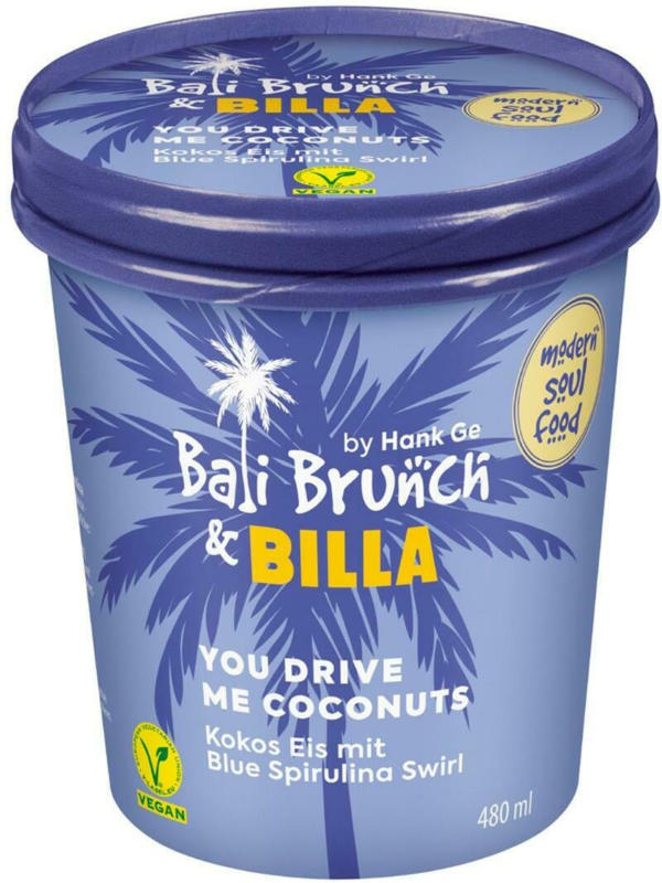 Bali Brunch Kokos Eis mit Blue Spirulina Swirl