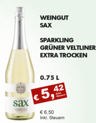 Sparkling Grüner Veltliner Extra Trocken, Sax