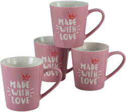 Creatable Kaffeebecherset Made With Love Rosa Keramik
