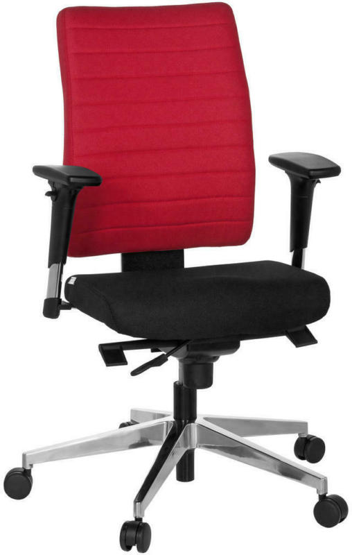 Drehstuhl in Flachgewebe Rot, Schwarz