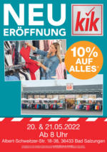 KiK KiK: Neueröffnung Bad Salzungen - bis 23.05.2022