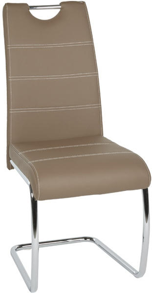 Chaise FLORI cuir synthétique brun clair